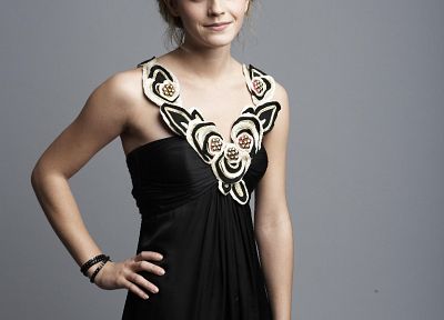 Emma Watson, actress, black dress - random desktop wallpaper
