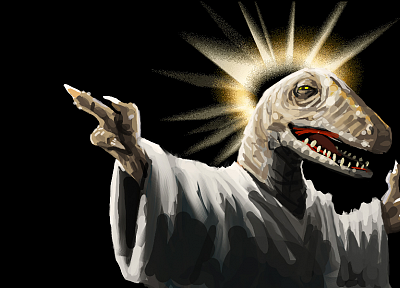 Raptor Jesus - random desktop wallpaper