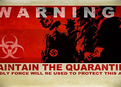 Nazi, warning, quarantine - duplicate desktop wallpaper