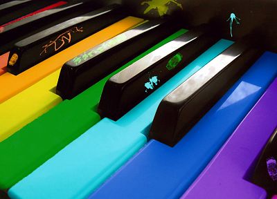 music, piano, multicolor, rainbows - random desktop wallpaper