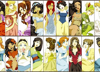 Disney Company, Alice in Wonderland, alternative art, Snow White, Pocahontas, Cinderella, Mulan, Lilo And Stitch, Princess Jasmine, Ariel (Mermaid), Belle (Disney), Jane, alternate art - random desktop wallpaper