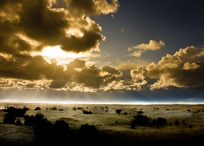 sunset, clouds, landscapes, nature - duplicate desktop wallpaper