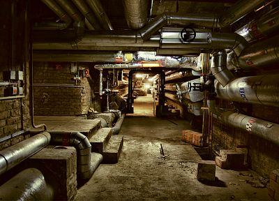 underground, tunnels, pipes, industrial plants - desktop wallpaper