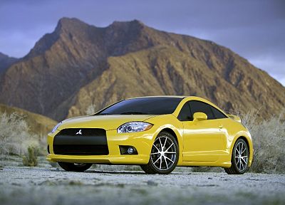 cars, Mitsubishi, vehicles, yellow cars - desktop wallpaper