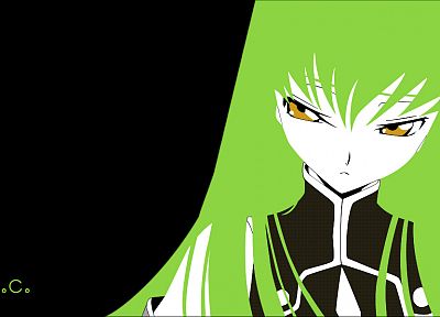 Code Geass, green hair, C.C., anime, simple background, anime girls - desktop wallpaper