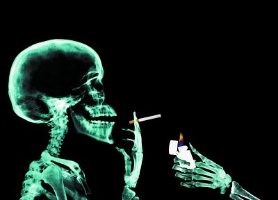 smoking, skeletons, X-Ray - random desktop wallpaper