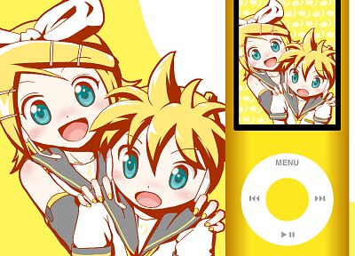 Vocaloid, Kagamine Rin, Kagamine Len, detached sleeves - random desktop wallpaper