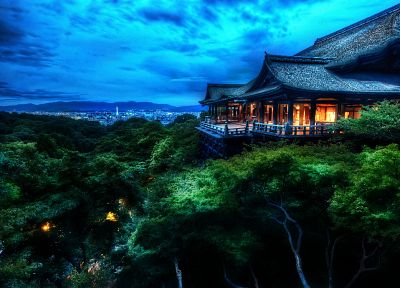 Japan, landscapes, houses, Kyoto, Kiyomizu-dera - desktop wallpaper