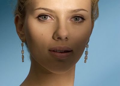 Scarlett Johansson, actress, earrings - duplicate desktop wallpaper