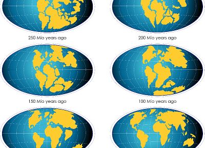 Earth, evolution, maps, continents, Pangea, Geography, infographics - random desktop wallpaper