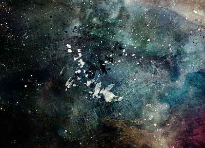 outer space, artwork, Alex Cherry, iridescence - random desktop wallpaper