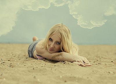 blondes, women, beaches - random desktop wallpaper