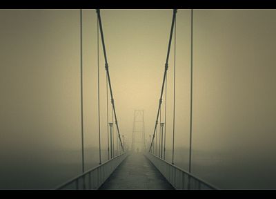 fog, bridges - duplicate desktop wallpaper