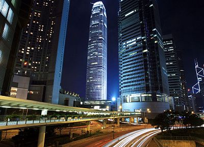 landscapes, cityscapes, Hong Kong, skyscrapers, roads - desktop wallpaper