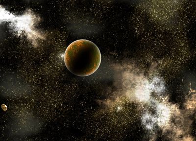 outer space, stars, planets - duplicate desktop wallpaper
