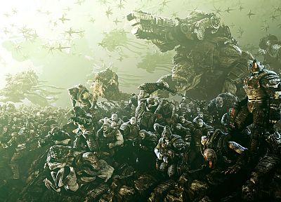 video games, fight, Gears of War, battles - related desktop wallpaper