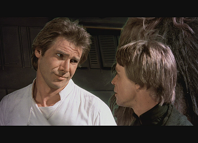 Star Wars, Luke Skywalker, screenshots, Han Solo, Harrison Ford, Mark Hamill, wookiee - random desktop wallpaper
