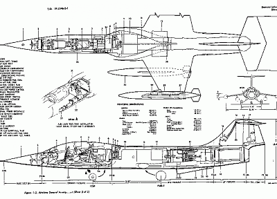 aircraft, schematic, F-104 Starfighter - random desktop wallpaper