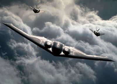 aircraft, military, stealth, stealth bomber, planes, vehicles, Lockheed F-117 Nighthawk, B-2 Spirit - random desktop wallpaper