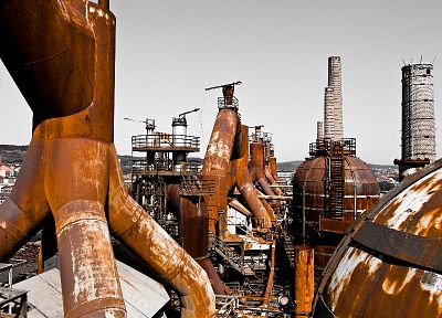 rust, factories - desktop wallpaper