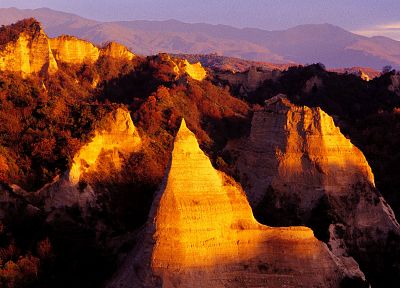 sunset, nature, Melnik Pyramids, Bulgaria - related desktop wallpaper