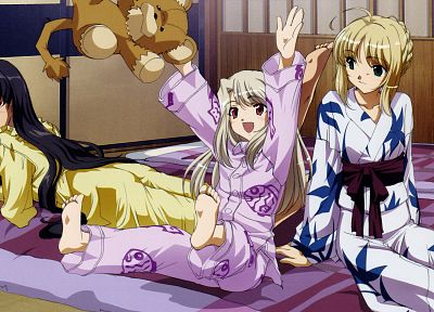 Fate/Stay Night, Tohsaka Rin, Saber, Fate series, Illyasviel von Einzbern - desktop wallpaper