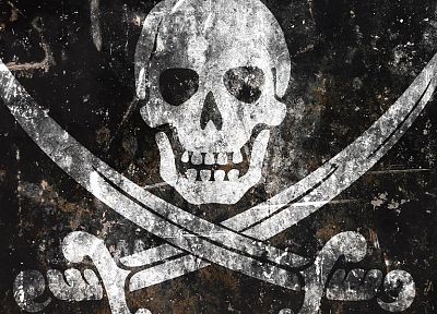 skulls, black, pirates - random desktop wallpaper