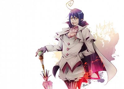 purple hair, anime, anime boys, Ao no Exorcist, umbrellas, Mephisto Pheles - random desktop wallpaper