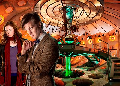TARDIS, Matt Smith, Karen Gillan, Amy Pond, Eleventh Doctor, Doctor Who - related desktop wallpaper