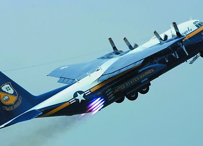 aircraft, military, USMC, C-130 Hercules, blue angels - related desktop wallpaper