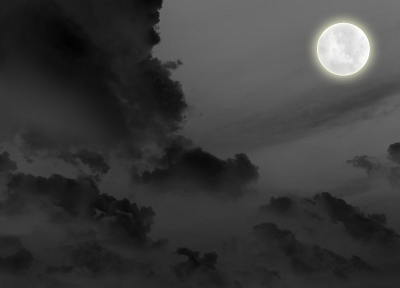 clouds, dark, night, Moon - random desktop wallpaper