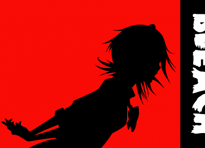 Bleach, silhouettes, Kuchiki Rukia, simple background - desktop wallpaper