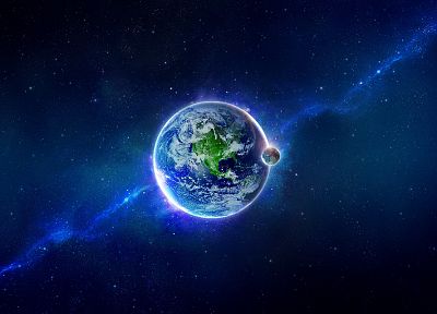 outer space, planets, Earth - desktop wallpaper