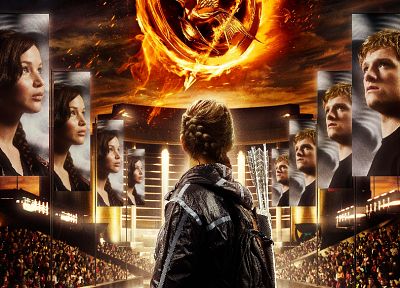 movies, posters, Jennifer Lawrence, Katniss Everdeen, The Hunger Games, Josh Hutcherson, Peeta - random desktop wallpaper