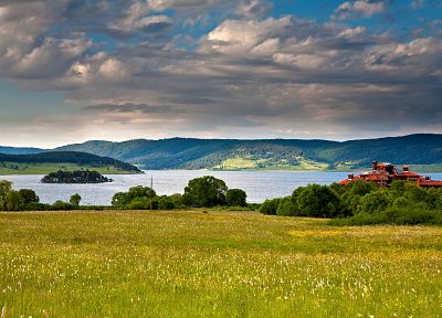 landscapes, nature, lakes, Bulgaria, Batak Dam - desktop wallpaper