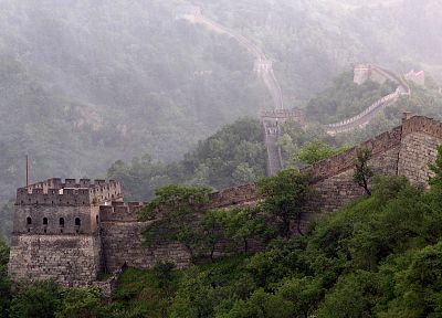 trees, architecture, buildings, Great Wall of China - random desktop wallpaper