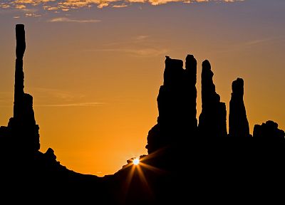 sunrise, Arizona, Monument Valley, rock formations - desktop wallpaper