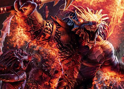 concept art, warriors, Dragonborn Barbarians - random desktop wallpaper