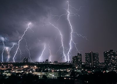 lightning, lightning bolts - duplicate desktop wallpaper