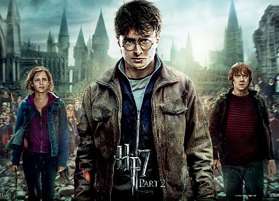 Emma Watson, movies, Harry Potter, magic, Harry Potter and the Deathly Hallows, Daniel Radcliffe, Rupert Grint, Hermione Granger, movie posters, Ron Weasley, Hogwarts - related desktop wallpaper