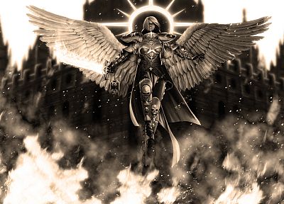 black and white, inquisition, Sisters Of Battle, Warhammer 40, 000 - desktop wallpaper