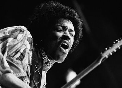 music, men, Jimi Hendrix, monochrome, music bands - related desktop wallpaper