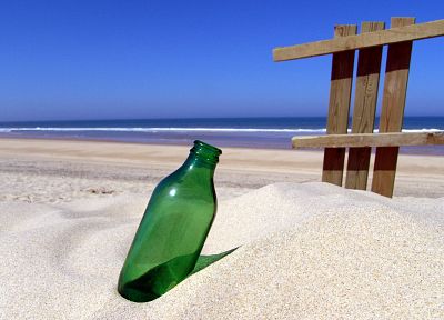 sand, bottles, beaches - random desktop wallpaper
