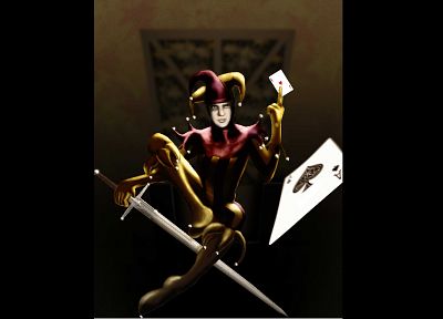 Ace, fool, prince, jester, ace of spades - duplicate desktop wallpaper