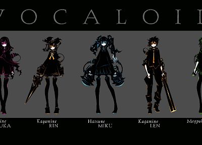Vocaloid, Black Rock Shooter, Hatsune Miku, Megurine Luka, Kagamine Rin, Kagamine Len, Megpoid Gumi, Vocaloid Append - duplicate desktop wallpaper