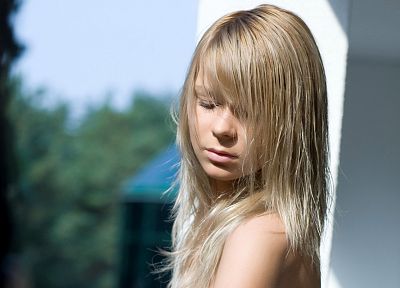 blondes, women, outdoors - duplicate desktop wallpaper