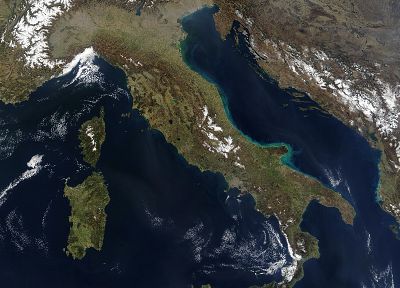 satellite, maps, Italy - desktop wallpaper
