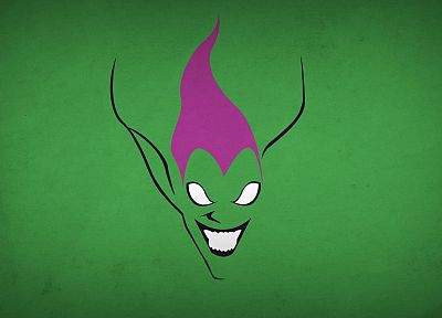 minimalistic, Spider-Man, Green Goblin, green background, villians, blo0p - random desktop wallpaper