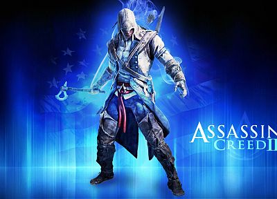 video games, blue, assassin, Assassins Creed, Assassins Creed 3, fan art - random desktop wallpaper