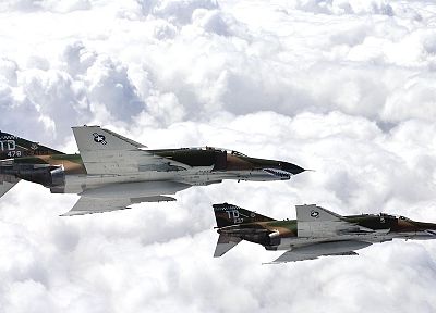 aircraft, F-4 Phantom II, skyscapes - random desktop wallpaper